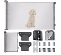 Cancelletto Griglia Estensibile a Rullo per Bambini Cani Animali Scale Grigio