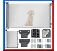 Cancelletto Griglia Estensibile a Rullo per Bambini Cani Animali Scale Grigio