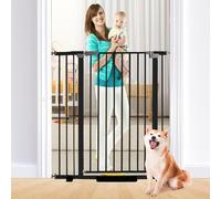 Cancelletto per bambini alto 104 cm con chiusura automatica, cancelletto per cani regolabile 76-111 cm di larghezza, montaggio a pressione, cancelletto oscillante pedonale per animali domestici per