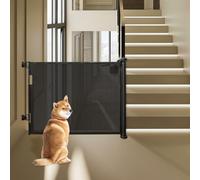 Cancelletto Per Bambini Per Scale e Porte, Cancelletto Per Bambini Retrattile Da 150 cm, Cancello Per Cani Extra Largo 86 cm Di Altezza Per Interni, Esterni, Corridoi -86 * 150 cm-nero