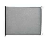 Cancelletto per Cani Estensibile 115x82,5 cm in Poliestere e Acciaio Bianco e Grigio