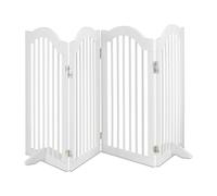 Relaxdays Cancelletto per Bambini, HxL: 92x205 cm, Barriera a 4 Pannelli per Cani e Neonati, Recinzione Scale, Bianco, bambù