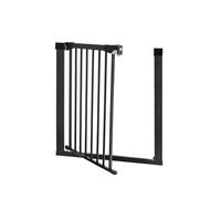 Cancelletto per porte e scale MoMi PAXI PLUS, estensibile da 75 a 82 cm, cancelletto di sicurezza per bambini con 2 prolunghe da 7 e 14 cm in dotazione, con morsetti - installazione senza foratura