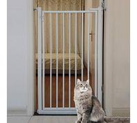 Cancelli Di Sicurezza per Box per Animali Domestici per Porte Di Scale, Cancello per Animali Domestici in Metallo con Montaggio a Pressione con Balaustre per Scale per Porte per Cani/Gatti/H/90Cm/62-6