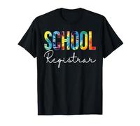 Cancelliere Scolastico Ritorno a Scuola Tie Dye Retro Rainbow Maglietta