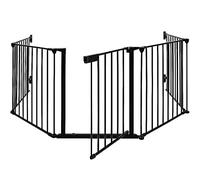Cancellino per Cani e Animali -Cancelletto di Sicurezza in Acciaio,Domestici 5 Estensioni Larghezza Regolabile Fino 147.5cm Chiusura Automatica, Nero,310 * 2.5 * 75cm 5pz