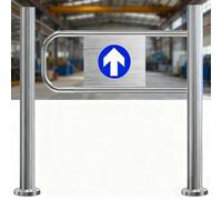 Cancello a Battente a Senso Unico Inox, Ritorno Automatico, Supermercato | Varco a senso unico a molla: si richiude dopo una spinta, guida il flusso e blocca il ritorno.(Silver1,50cm/19.6in)