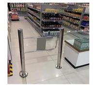 Cancello a battente automatico con chiusura a molla, accesso sicuro dei dipendenti per biblioteche e supermercati, apertura a sinistra, 66 x 99 cm, resistente e facile da installare, ideale per aree