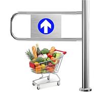 Cancello a battente automatico con molla, porta d'ingresso di sicurezza a 1 via, per supermercati, biblioteche e parchi, con guardrail e meccanismo di chiusura automatica