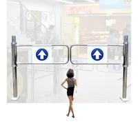 Cancello a battente automatico con rimbalzo - Ingresso pedonale manuale a senso unico a 90° for supermercati, fabbriche, parchi e vialetti d'accesso(1.7m)