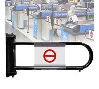 Cancello a battente automatico in acciaio inossidabile per supermercati e biblioteche, accesso pedonale a 1 via, chiusura a molla, porta d'ingresso di sicurezza (nero, 55-80 cm)