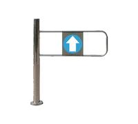 Cancello a Battente Automatico in Acciaio Inox - Porta pedonale unidirezionale Resistente, barriera a Molla per Ingresso/Uscita di Magazzini e canali (Argento 91x97 cm)