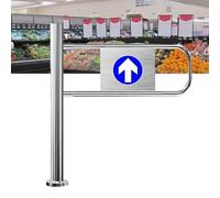 Cancello a Battente Automatico per Accesso pedonale, Apertura a 90° con Chiusura a Molla, cancello di Sicurezza in Acciaio Inox per Magazzini, biblioteche e Negozi (70x100 cm)