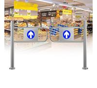 Cancello a battente automatico per magazzino e supermercato, 130 x 100 cm, porta di accesso pedonale, portale di accesso con funzione di chiusura automatica, ideale per un controllo efficiente del