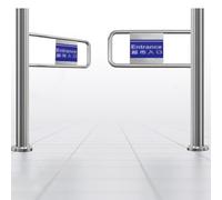 Cancello a battente dell'entrata del supermercato dell'acciaio inossidabile - Porta del metallo unidirezionale di 90°, accesso durevole della barriera per il negozio/biblioteca, 140x97cm, soluzione