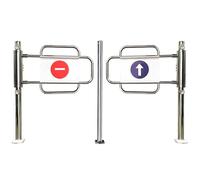 Cancello a battente in acciaio inox con chiusura automatica, coperture decorative per colonne per un controllo sicuro della folla negli spazi commerciali, altezza 140 cm / 55in