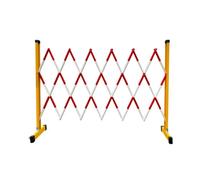 Cancello A Forbice Pieghevole Portatile, Barricata Metallica Espandibile Con Rotelle, Recinzione Barricata Retrattile Regolabile For Il Controllo Del Traffico(White+Red,7x1.2m)