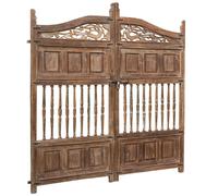 Cancello Antico Legno Massello e Ferro Battuto 225x227cm Giardino Esterno