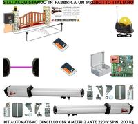 CANCELLO AUTOMATICO 4 MT 2 ANTE CBR 2 MOTORI 220 V 2 RADIOC FOTOC LAMP ANTEN SEL
