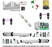 Cancello Automatico 4 MT 2 Ante Kit 2 Motori 220 V 3 Radioc 2 Foto Faro Selettor