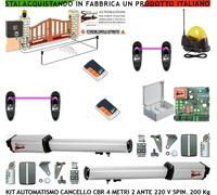 CANCELLO AUTOMATICO 4 MT 2 ANTE KIT CBR MOTORI 220 V 2 FOTO 2 TELEC FAROANT SELE