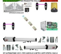 Cancello Automatico 6 MT 2 Ante 2 Motori 230 V 3 Radiocoman 2 C Fotocel Faro Sel