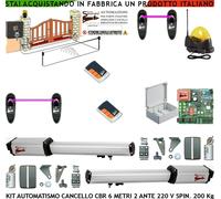 CANCELLO AUTOMATICO 6 MT 2 ANTE KIT CBR MOTORI 220 V 2 RADIOC 2 FOTO FAROANT SEL