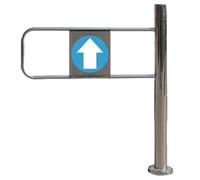 Cancello Automatico a Battente Commerciale per Ingresso supermercato - Porta di Accesso in Metallo unidirezionale Resistente (80x97 cm, Lato Destro) - Sicura, Ideale per
