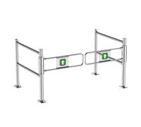 Cancello automatico a battente con chiusura a molla, cancelletto di sicurezza in acciaio inox, per supermercati, biblioteche, parchi e magazzini, ingresso di sola andata (150 x 100 cm)