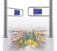 Cancello Automatico a Battente - Porta Metallica unidirezionale a 90°, 190x100 cm per Il Controllo degli accessi di supermercati - Soluzione di Ingresso Durevole e sicura