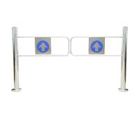 Cancello automatico dell'oscillazione di rimbalzo Cancello d'ingresso di sicurezza per magazzini e biblioteche 1 via di chiusura della porta d'argento 90x97 cmAumenta la sicurezza e la convenienza per