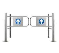 Cancello automatico di sicurezza di CNC per l'entrata del mercato 90 ° Swing Metal Ber con Guardrail Porta di controllo accessi per negozi al dettaglio Argento 170x99CM Secure &