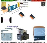 CANCELLO AUTOMATICO SCORREVOLE 6 Q. MOTORIDUTTORE 220 V 2 RADIOC FARO FOTO SELE