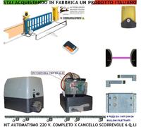 CANCELLO AUTOMATICO SCORREVOLE KIT MOTORE 220 V 6 Q TELEC FOTOC FARO 4 MT CREMAG