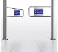Cancello Automatico Unidirezionale in Acciaio Inox per Porte Doppie, Solo Spinta Verso Linterno, Ideale per Laccesso A Negozi/biblioteche, Barriera di Sicurezza Silver W 180cm (70 7/8)