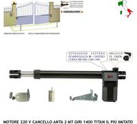Motore Sinistro 230 V Corsa 400 mm Giri 1400 Sblocco Chiave x Cancello Elettrico