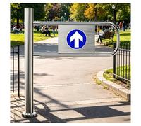 Cancello battente unidirezionale in acciaio inossidabile, tornello pedonale a chiusura automatica for supermercato, negozio al dettaglio, magazzino (100x100 cm)(Right80*100cm)