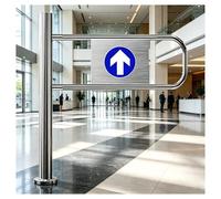 Cancello battente unidirezionale in acciaio inossidabile, tornello pedonale a chiusura automatica for supermercato, negozio al dettaglio, magazzino (100x100 cm)(Left50*100cm)