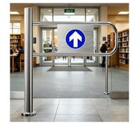 Cancello battente unidirezionale in acciaio inossidabile, tornello pedonale a chiusura automatica for supermercato, negozio al dettaglio, magazzino (100x100 cm)(Right50*100cm)