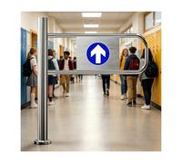 Cancello battente unidirezionale in acciaio inossidabile, tornello pedonale a chiusura automatica for supermercato, negozio al dettaglio, magazzino (100x100 cm)(Right70*100cm)