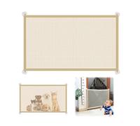 Cancello Cani, Barriera per Cani Cancelletto per Scale per Bambini Senza Trapano per Animali Domestici, Cani e Gatti con 4 Ganci Adesivi, 110 X 72 cm, Beige