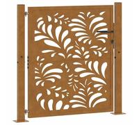 Cancello da giardino, 100 x 100 cm, in acciaio resistente alle intemperie | Cancello in metallo per ingresso giardino, vialetto, confine del terreno, tagliato al laser, resistente alla corrosione