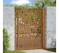 Cancello da giardino, 100 x 150 cm, in acciaio resistente alle intemperie | Serratura con 3 chiavi, inclusi pali e accessori di montaggio, per giardino, vialetto e confine della terra