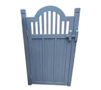 Cancello da giardino autoportante in legno - Divisorio vintage in legno carbonizzato con palo sul tallone per patio, cortile e terrazza (80 x 80 cm) - soluzione per arredamento e privacy per esterni