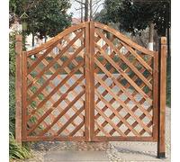 Cancello da giardino autoportante in legno vintage carbonizzato divisorio per interni ed esterni, facile installazione, dimensioni personalizzabili, marrone, 125 x 90 cm