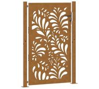 Cancello da giardino in acciaio, 105 x 155 cm, resistente alle intemperie con design ondulato, ideale per giardino, vialetto e barriere, durevole e sicuro