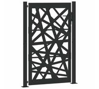 Cancello da giardino nero, 105 x 155 cm, in acciaio con design luminoso, resistente ed elegante, per giardino, vialetto e terreno privato