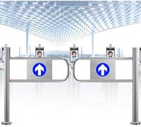 Cancello di Sicurezza a Battente, Chiusura Automatica unidirezionale - Porta pedonale in Metallo per supermercati, Magazzini, biblioteche e Bar panoramici - Barra d'ingre