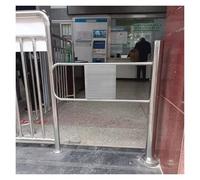Cancello di Sicurezza a Battente in Acciaio Inox con Molla per ristoranti e supermercati - Porta di Accesso unidirezionale con Cerniera a Destra (90x100 cm) per la massim