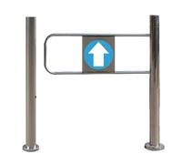 Cancello di sicurezza a molla, porta di sicurezza a 1 via for ingresso supermercato, cancello pedonale con chiusura automatica for magazzino (argento-R, 90x97 cm)
